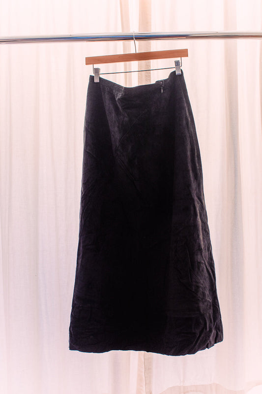 Danier Leather Black Suede Skirt 16