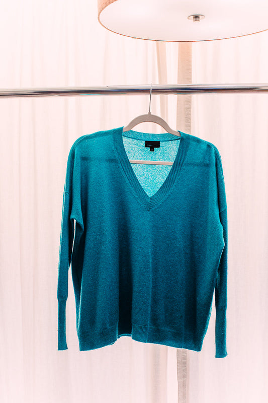 J. Crew XS Cashmere V-neck Turquoise