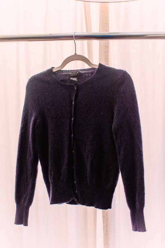 Lord and Taylor Cashmere Cardigan Large Navy