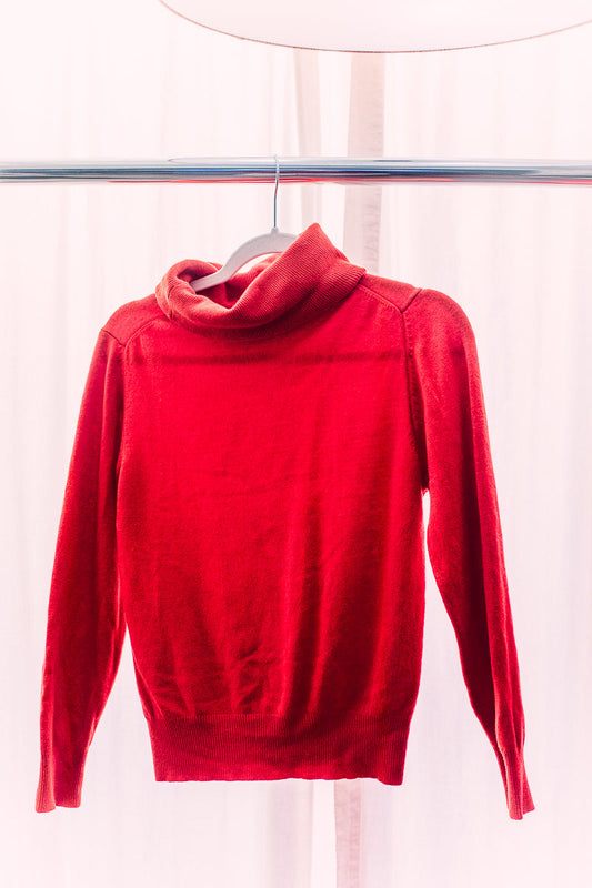 Red Cashmere Turtleneck Lillie Rubin Large